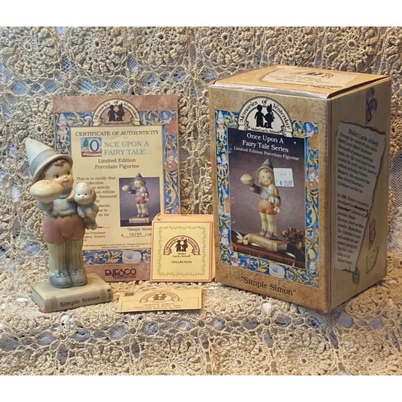 1992 Enesco Simple Simon Once Upon A Fairy Tale Porcelain Figurine Limited Editi - Picture 2 of 10